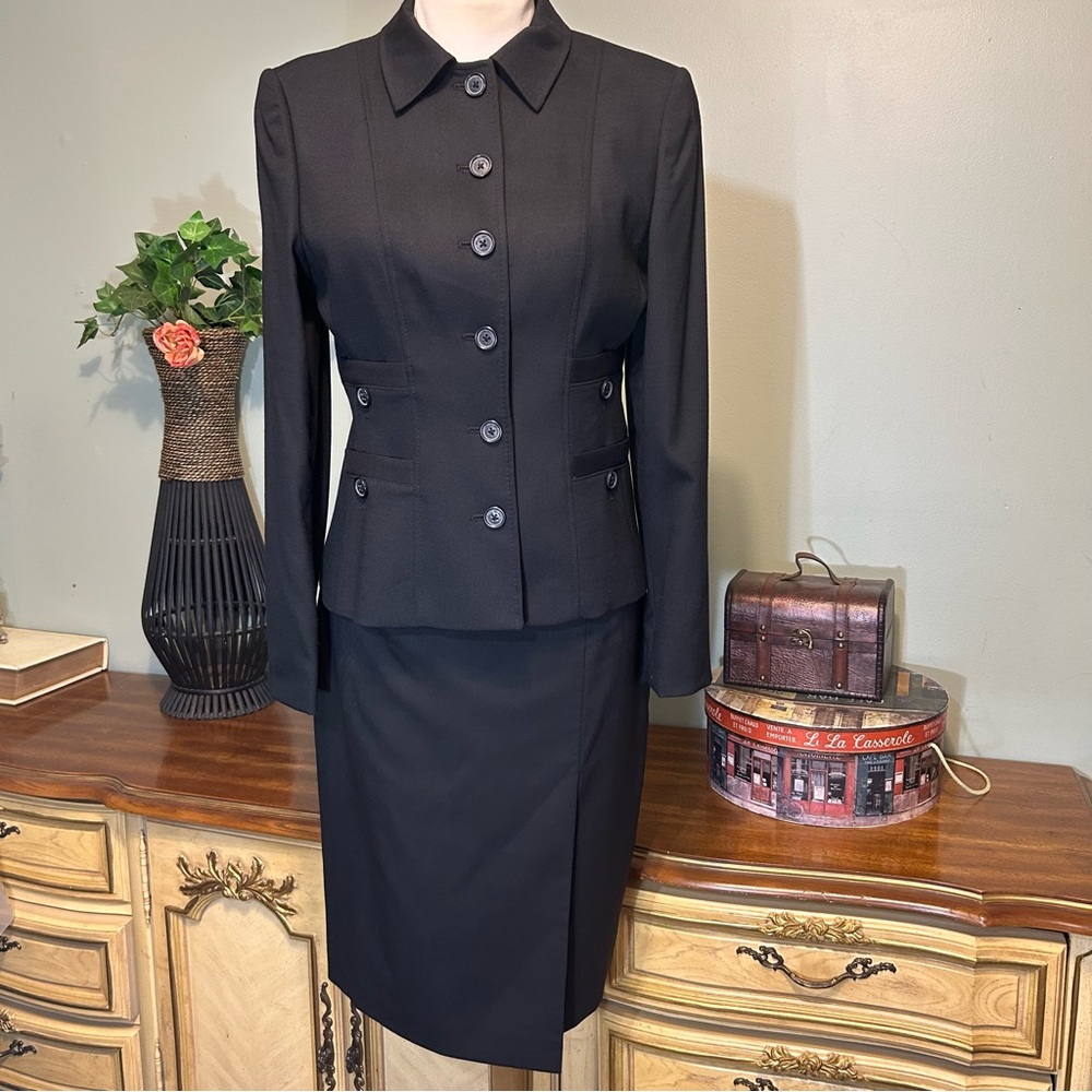 Brooks Brothers “346” Black Wool Blazer & Skirt Suit Set 2PC Size 4/6